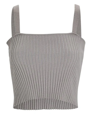 Shop Sablyn Katalina Rib Knit Cashmere Tank Top In Grey