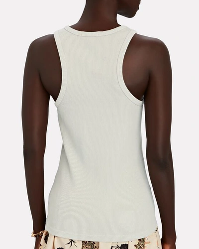 Agolde Sleeveless Ribbed Tank Top In Light Green