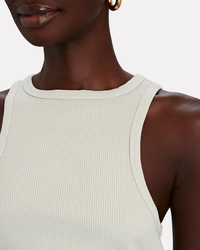 Agolde Sleeveless Ribbed Tank Top In Light Green