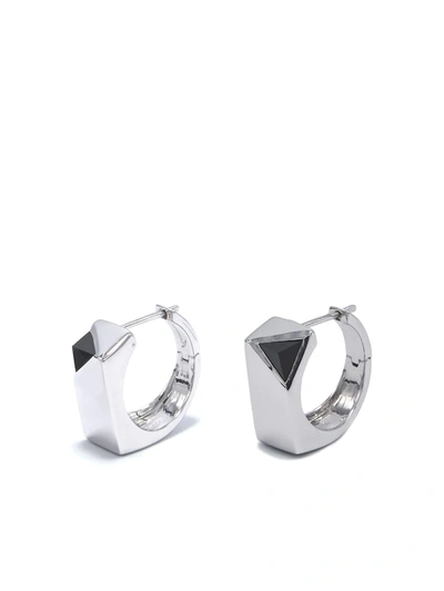 Shop Capsule Eleven Jewel Beneath Signet Earrings In Silver