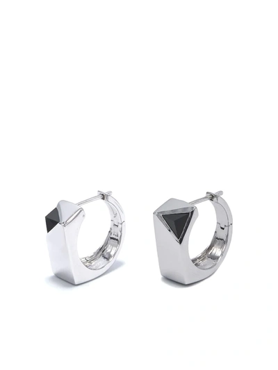 Capsule Eleven Jewel Beneath Signet Earrings Black Onyx And Sterling Silver Single In Silver