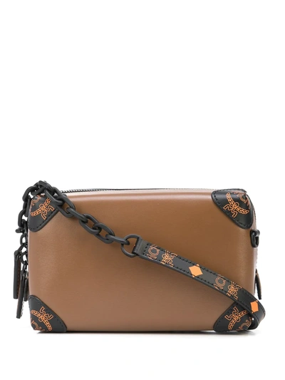 Shop Mcm Mini Soft Berlin Crossbody Bag In Brown