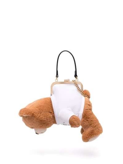 Shop Moschino Toy Teddy Tote Bag In Brown