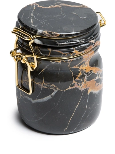 Shop Editions Milano Miss Marble Portoro Jar (12cm) In Black