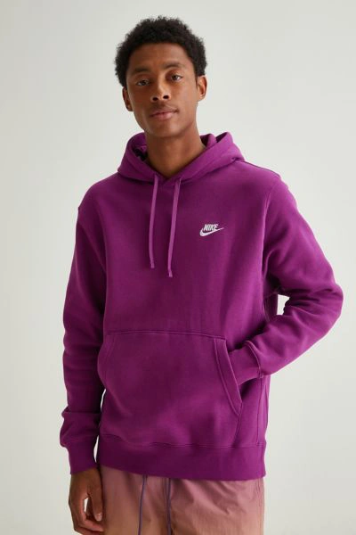 Shop Nike Sportswear Club Fleece Hoodie Logo Sweatshirt In Purple