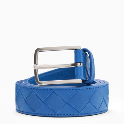 Shop Bottega Veneta Cobalt Maxi Woven Belt In Blue