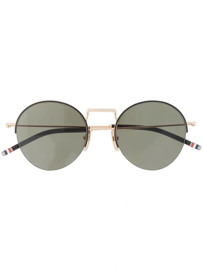 Shop Thom Browne Round-frame Sunglasses In Black