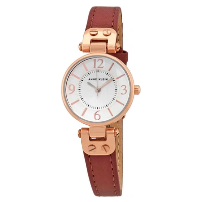 Shop Anne Klein Ladies Rose Dial Pink Leather Watch 10-9442rgmv In Gold Tone,pink,rose Gold Tone
