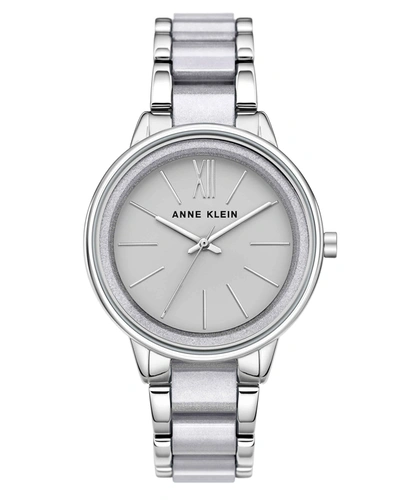 Shop Anne Klein Light Grey Dial Ladies Watch 1413lgsv In Grey,silver Tone