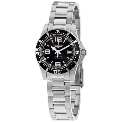 Shop Longines Hydroconquest Automatic Black Dial Ladies Watch L328445 In Black,silver Tone,white