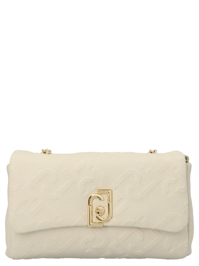 Shop Liu •jo Liu-jo S Crossbody Logo Bag In Beige