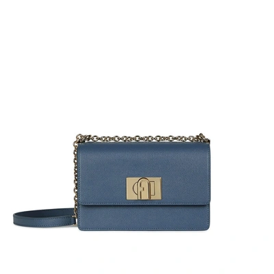 Shop Furla 1927 Mini Denim Blue Crossbody Bag