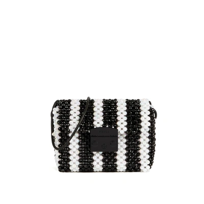 Shop Furla Metropolis Mini Pearls Black White Crossbody Bag