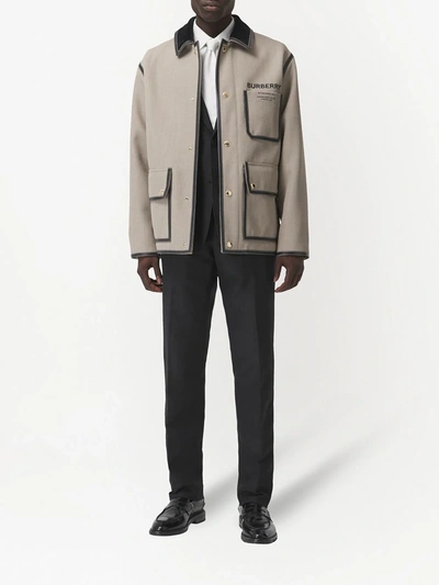 Shop Burberry Horseferry Single-breasted Jacket In Mixed Colours