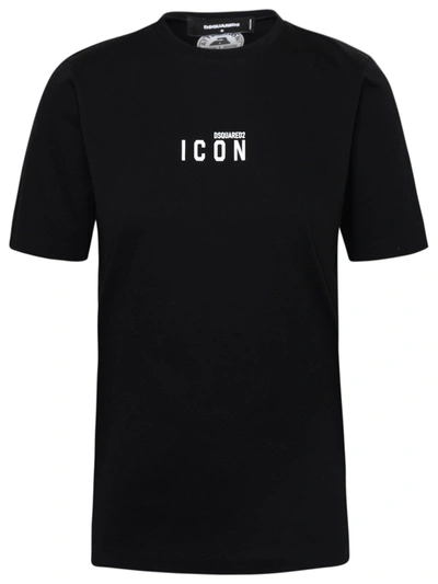 Shop Dsquared2 Black Icon Mini Logo Cotton T-shirt In Blue
