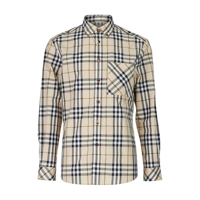 Shop Burberry Shirt In Soft Fawn Ip Chck