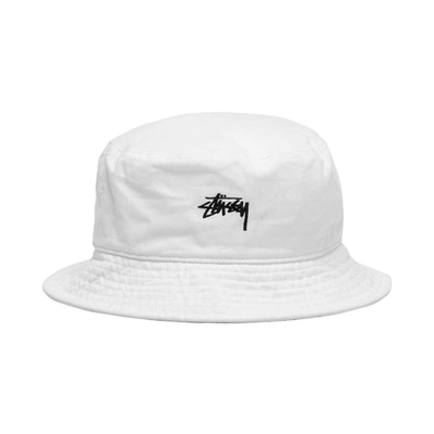 Shop Stussy Stock Bucket Hat In White