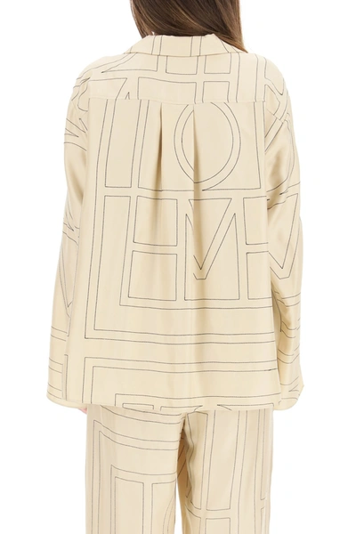 Shop Totême Toteme Silk Twill Pajama Shirt In Mixed Colours