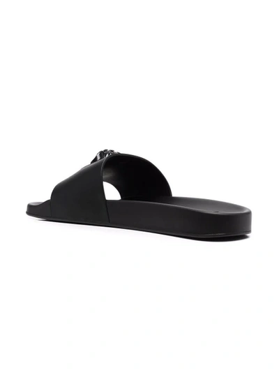 Shop Versace La Medusa Slides Black