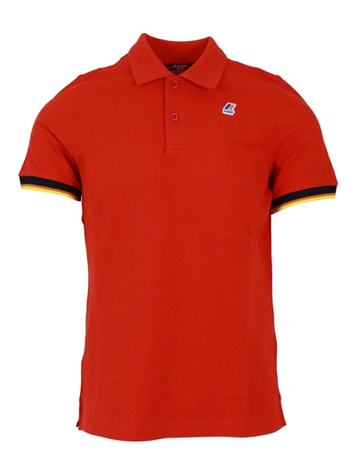K-way Vincent Contrast Stretch Polo In Red