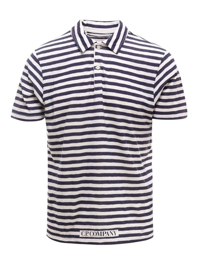 Shop C.p. Company Cotton Blue Striped Polo Shirt
