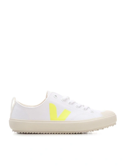 Shop Veja Nova Canvas Sneakers In White And Yellow