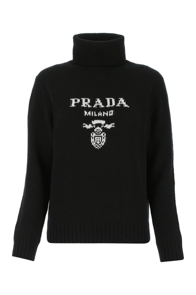 Shop Prada Black Wool Blend Sweater  Nd  Donna 38