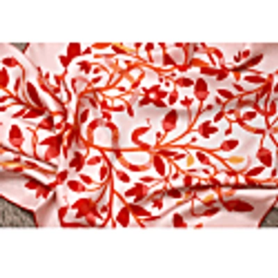 Jessie Zhao New York Silk Scarf Of Red Snake Garden In Silk