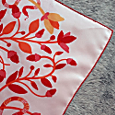Jessie Zhao New York Silk Scarf Of Red Snake Garden In Silk