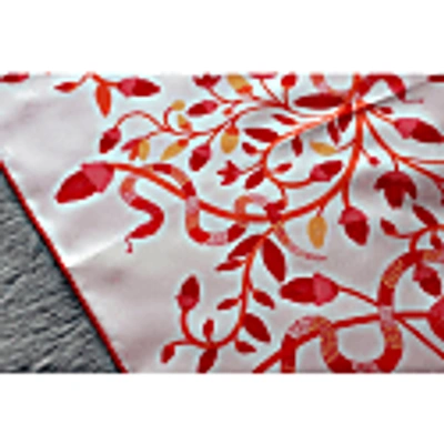 Jessie Zhao New York Silk Scarf Of Red Snake Garden In Silk