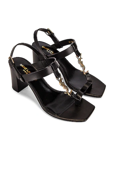 Shop Saint Laurent Cassandra Sandals In Nero