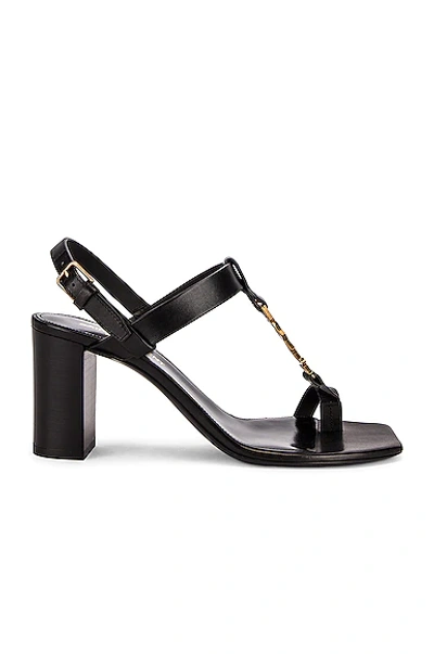 Saint Laurent Cassandra Sandals In Nero