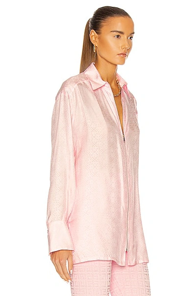 Shop Givenchy 4g Mix Silk Jacquard Top In Baby Pink