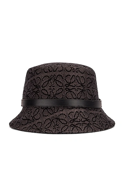 Shop Loewe Anagram Bucket Hat In Anthracite & Black