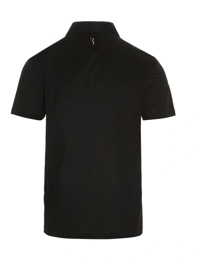 Shop Billionaire Couture Men's Black Cotton Polo Shirt