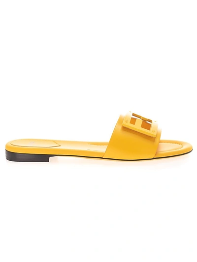 Shop Fendi Women's Yellow Leather Sandals