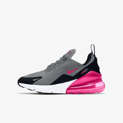 Shop Nike Air Max 270 Big Kids' Shoes In Smoke Grey,black,white,hyper Pink