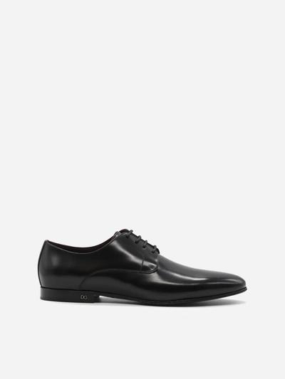 Shop Dolce & Gabbana Loafers Made Of Leather With Logo Detail In Black