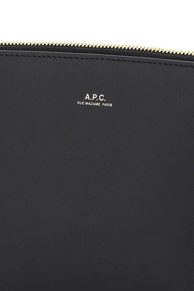 Shop Apc A.p.c. Sarah Leatherclutch In Black