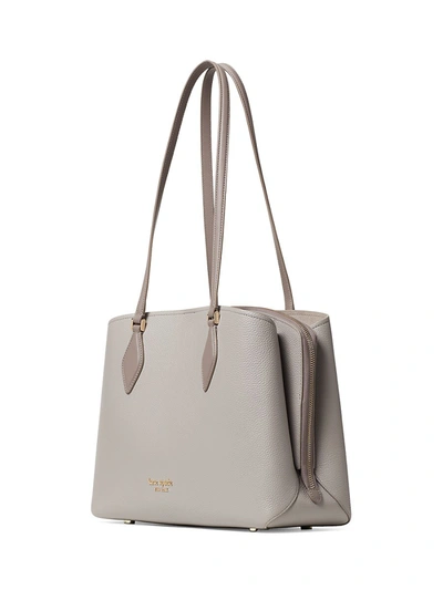 Shop Kate Spade Large Work Leather Tote In True Taupe