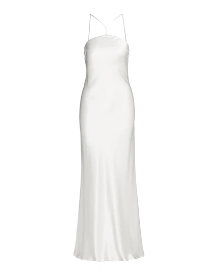 Shop Galvan Women's Florence Halterneck Gown In White