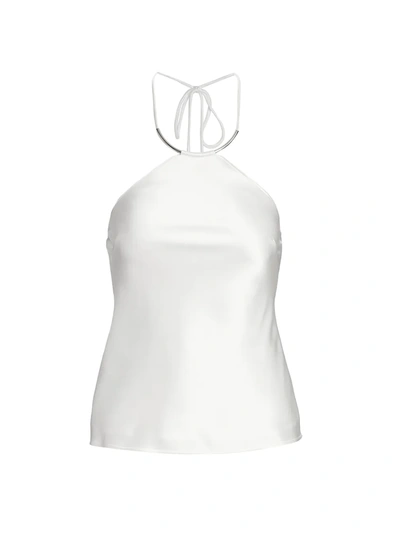 Shop Galvan Women's Bari Halter Top In White