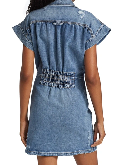 Shop Retroféte Women's Gia Fitted Denim Dress In Light Blue Jay