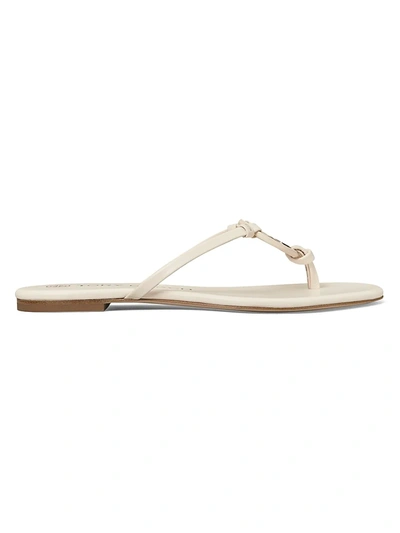Shop Tory Burch Women's Miller Leather Thong Sandals In New Ivory