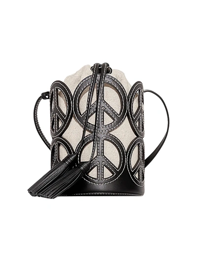 Shop Rebecca Minkoff Peace Leather Bucket Bag In Black