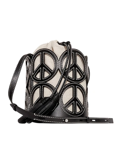 Shop Rebecca Minkoff Peace Leather Bucket Bag In Black