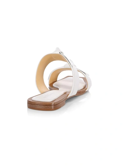 Shop Alexandre Birman Clarita Padded Leather Sandals In White