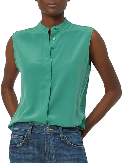 Shop Equipment Women's Therese Sleeveless Silk Blouse In Blue