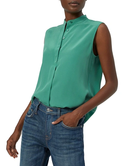 Shop Equipment Women's Therese Sleeveless Silk Blouse In Blue