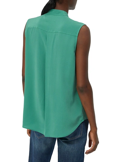 Shop Equipment Women's Therese Sleeveless Silk Blouse In Blue